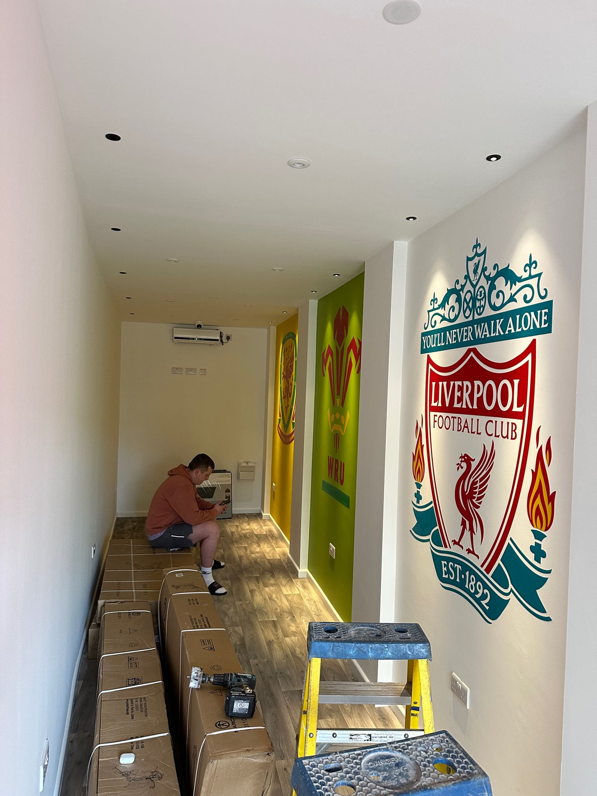 Sports feature walls installation - customer project photograph