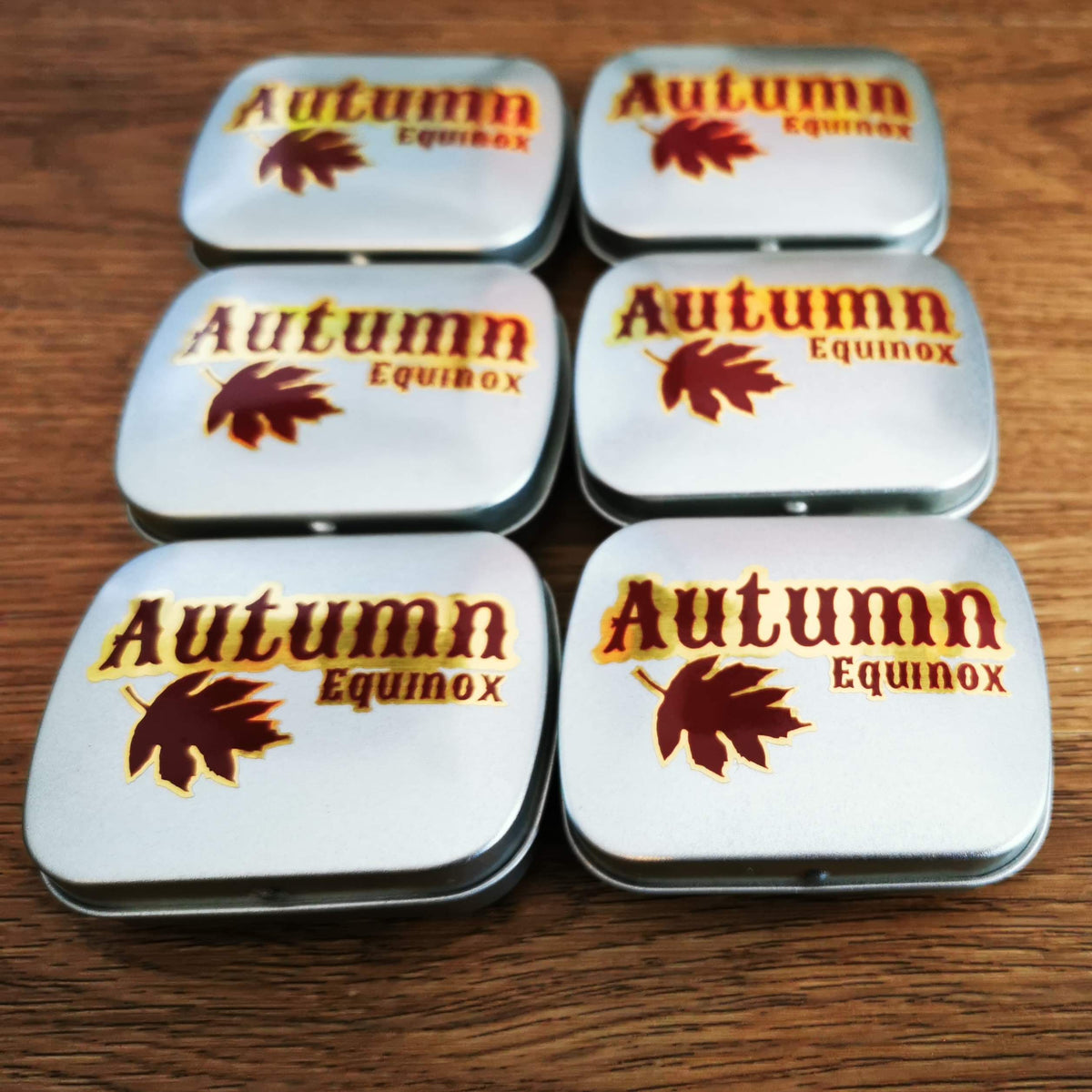 Autumn Equinox paint tins — original project photograph