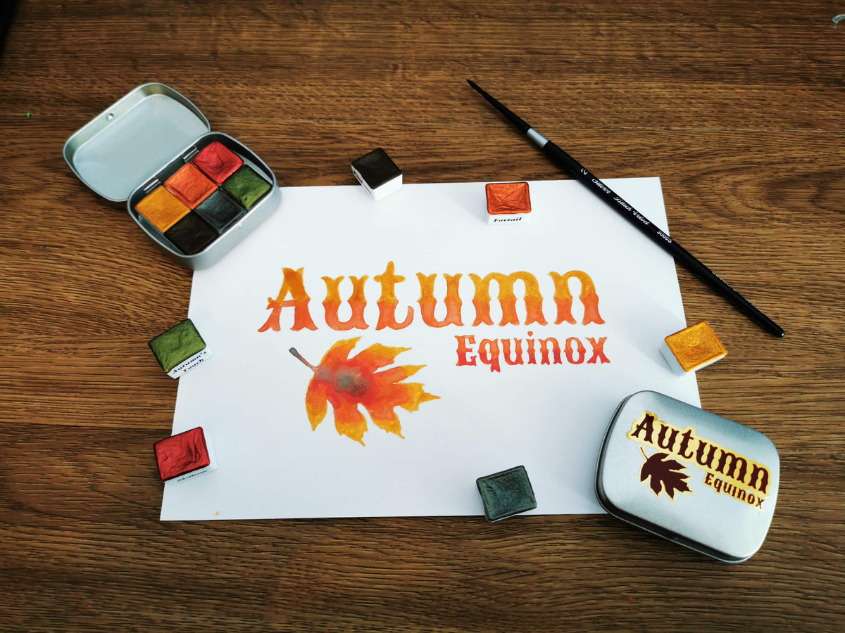 Autumn Equinox paint tins — original project photograph