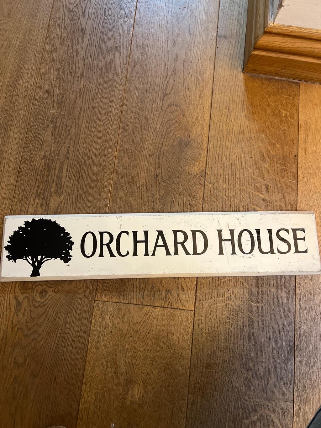 The Orchard House sign — original project photograph