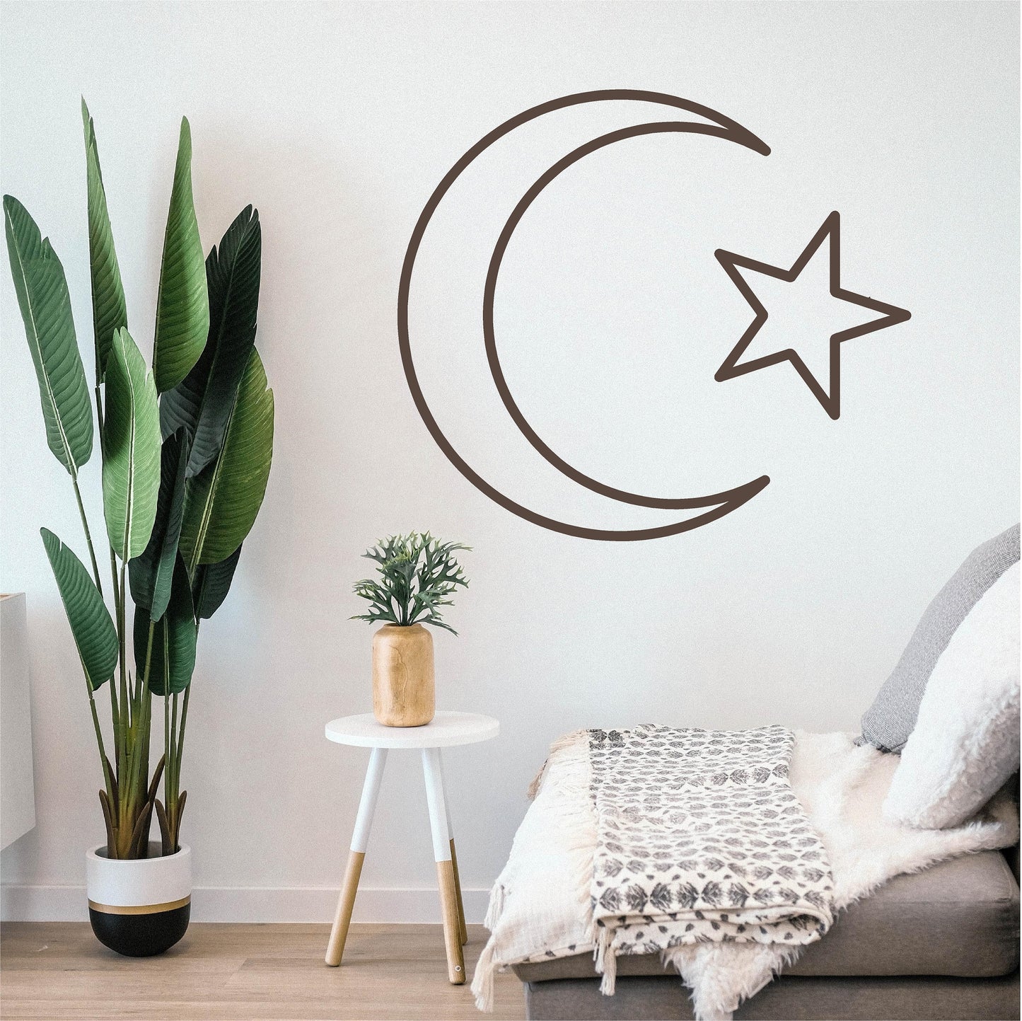 Islamic Moon and Star Outline