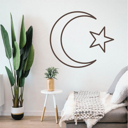 Islamic Moon and Star Outline