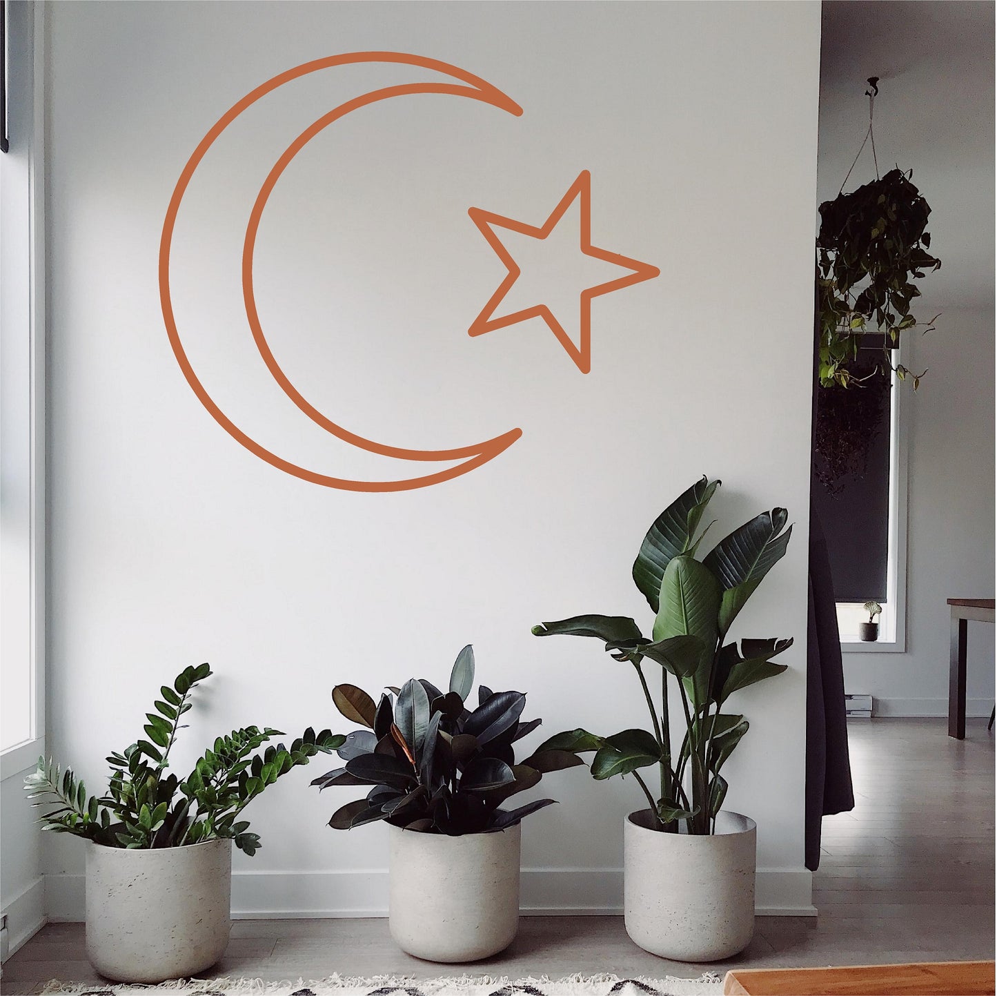 Islamic Moon and Star Outline