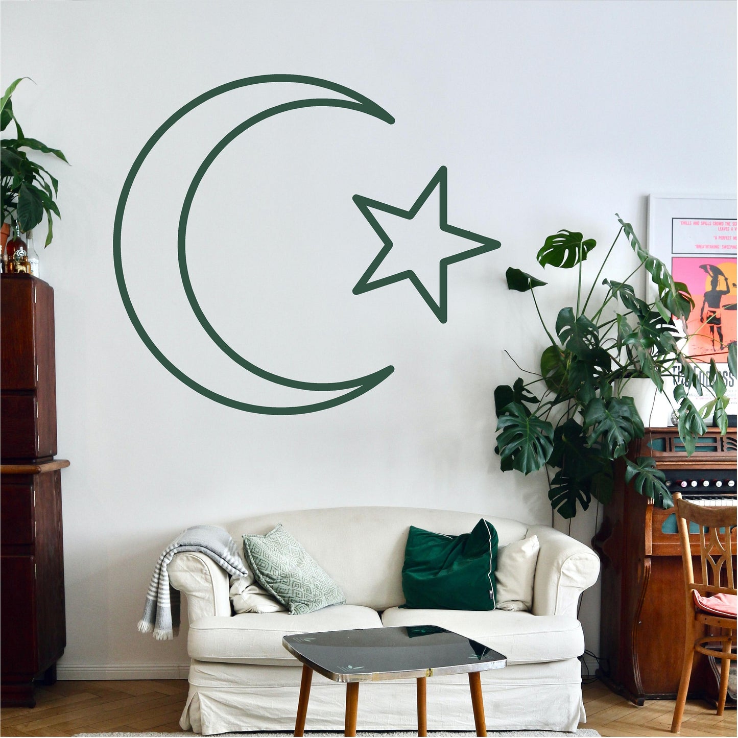 Islamic Moon and Star Outline