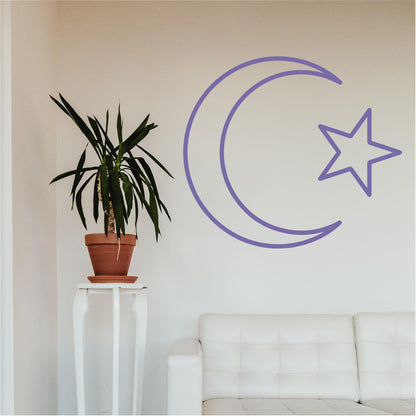 Islamic Moon and Star Outline