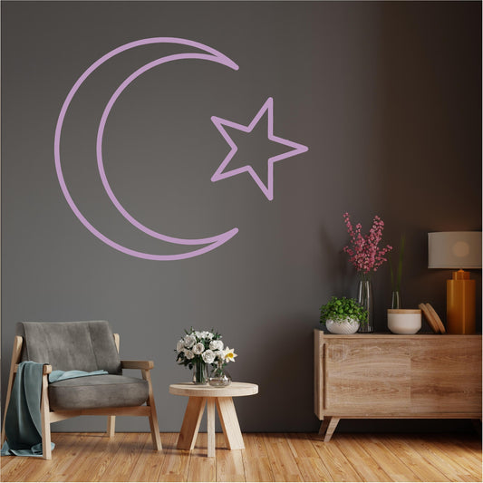 Islamic Moon and Star Outline