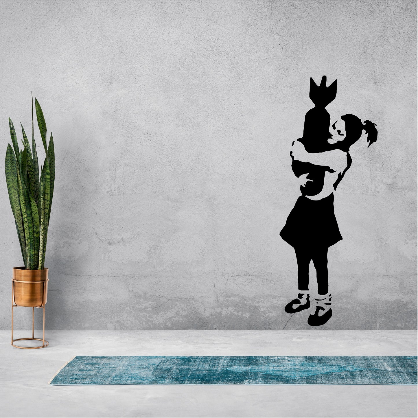 Banksy Girl Hugging Bomb - 0047