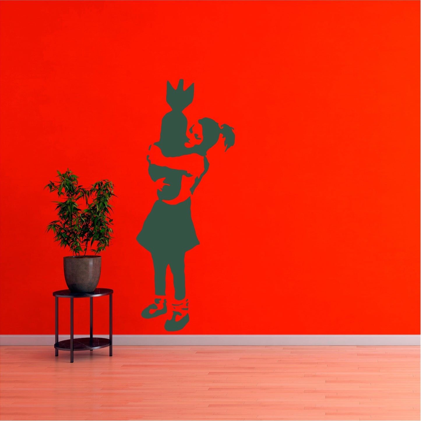 Banksy Girl Hugging Bomb - 0047