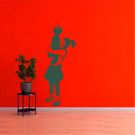 Banksy Girl Hugging Bomb - 0047
