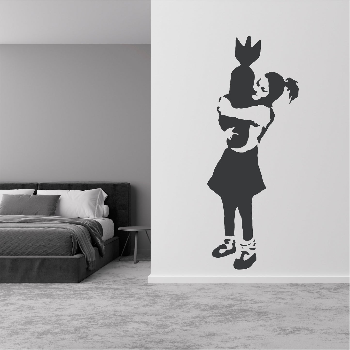 Banksy Girl Hugging Bomb - 0047