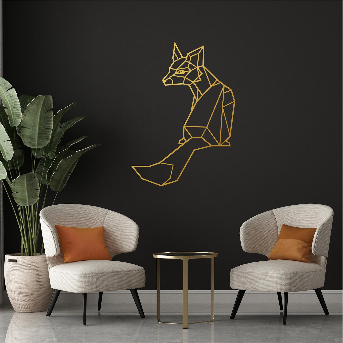 Geometric Sitting Fox - G0049