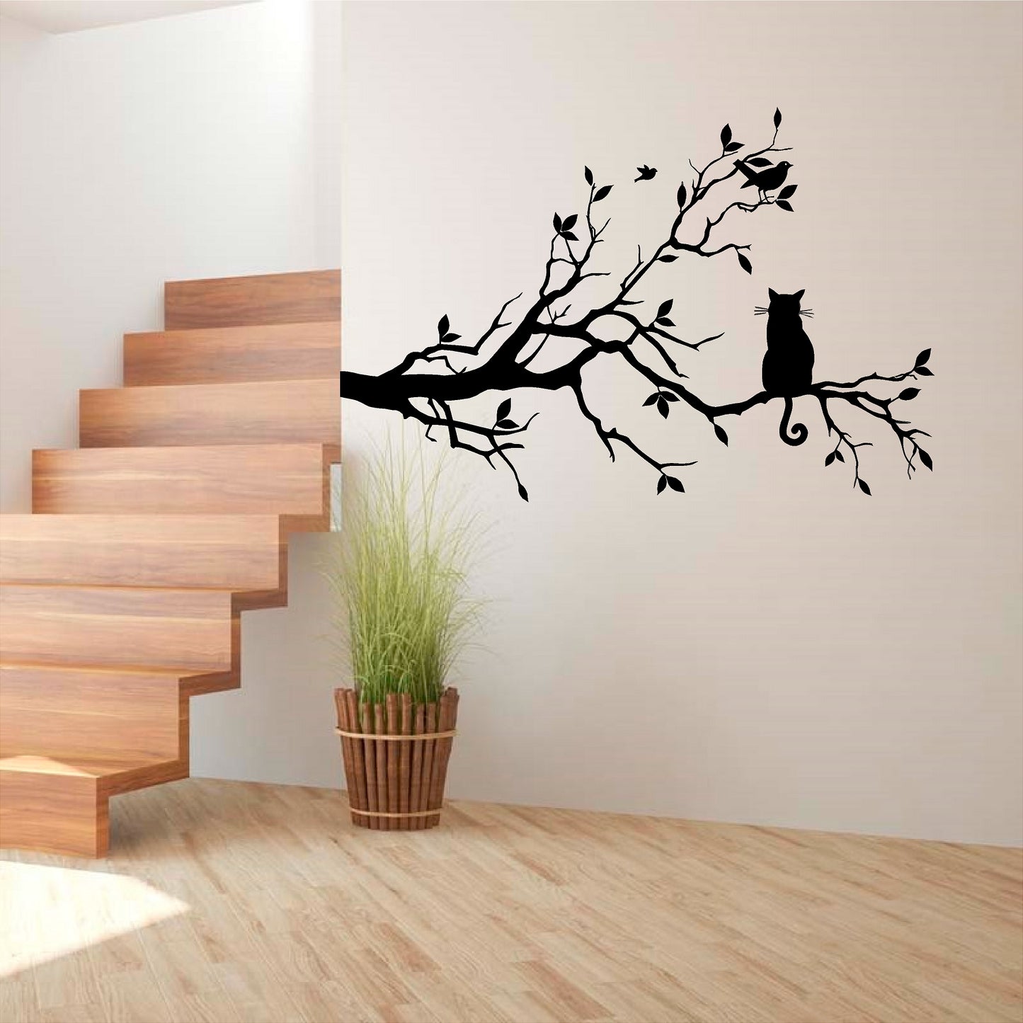 Kitten Perched With Birds - 0273