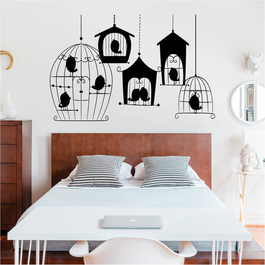 Multiple Hanging Bird Cages - 0062