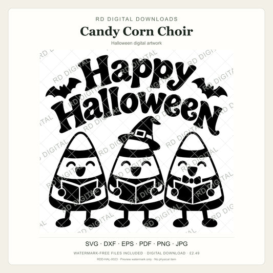 Watermarked Candy Corn Choir Halloween digital artwork; customer files are supplied without the watermark.