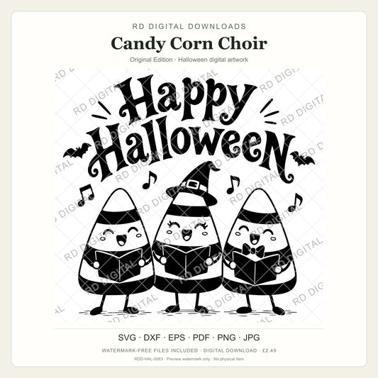 Watermarked Candy Corn Choir, Original Edition Halloween digital artwork; customer files are supplied without the watermark.