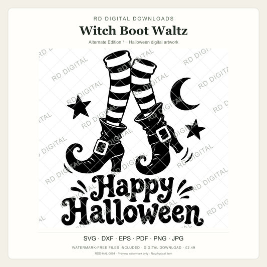 Watermarked Witch Boot Waltz, Alternate Edition 1 Halloween digital artwork; customer files are supplied without the watermark.