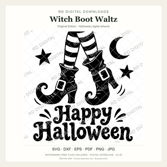 Watermarked Witch Boot Waltz, Original Edition Halloween digital artwork; customer files are supplied without the watermark.