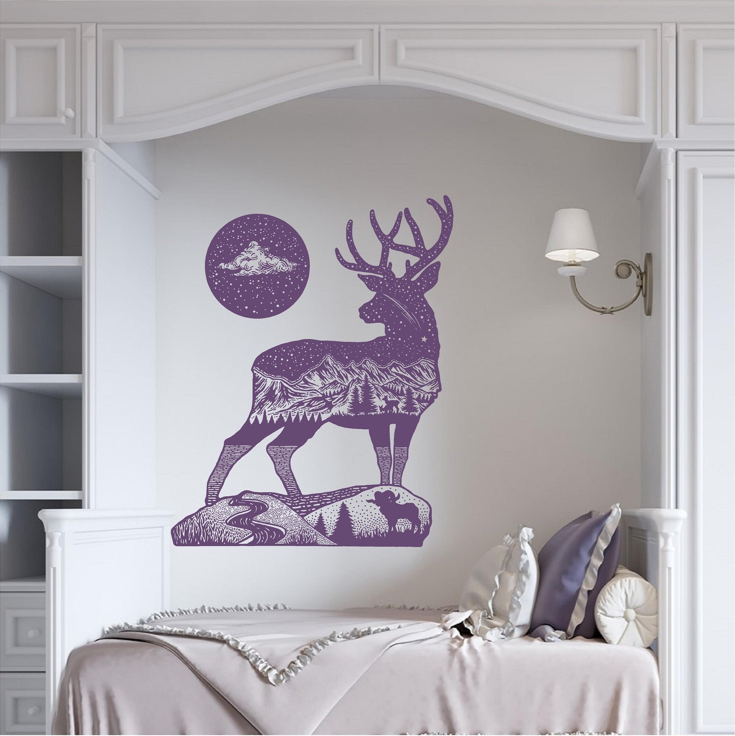 Stag Mountain Scene Stars Landscape