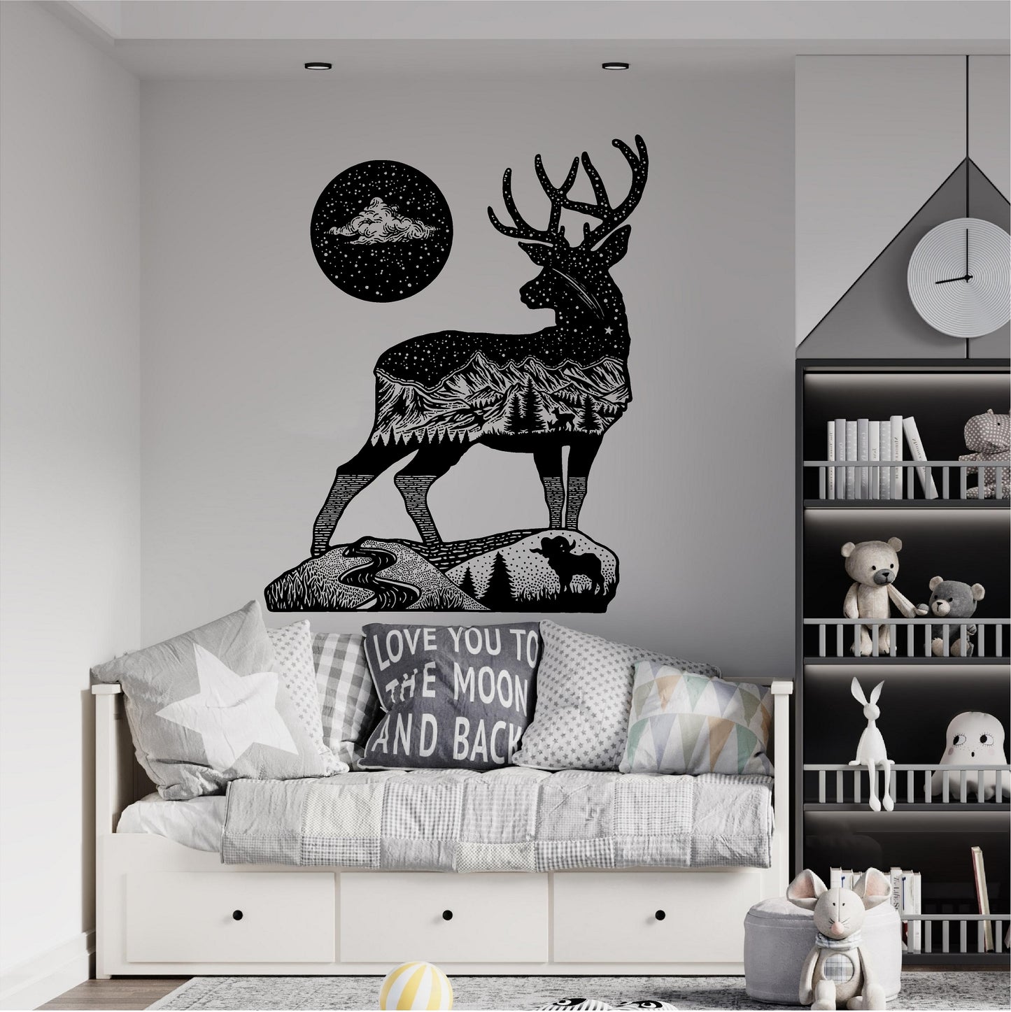 Stag Mountain Scene Stars Landscape