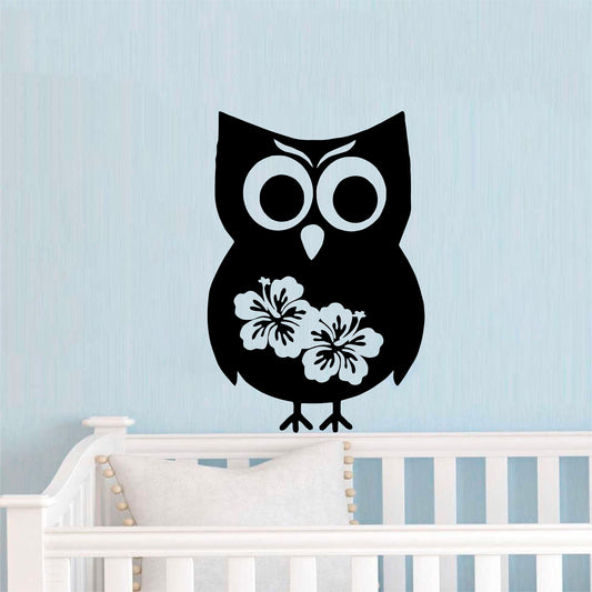 Simple Floral Owl - 0082
