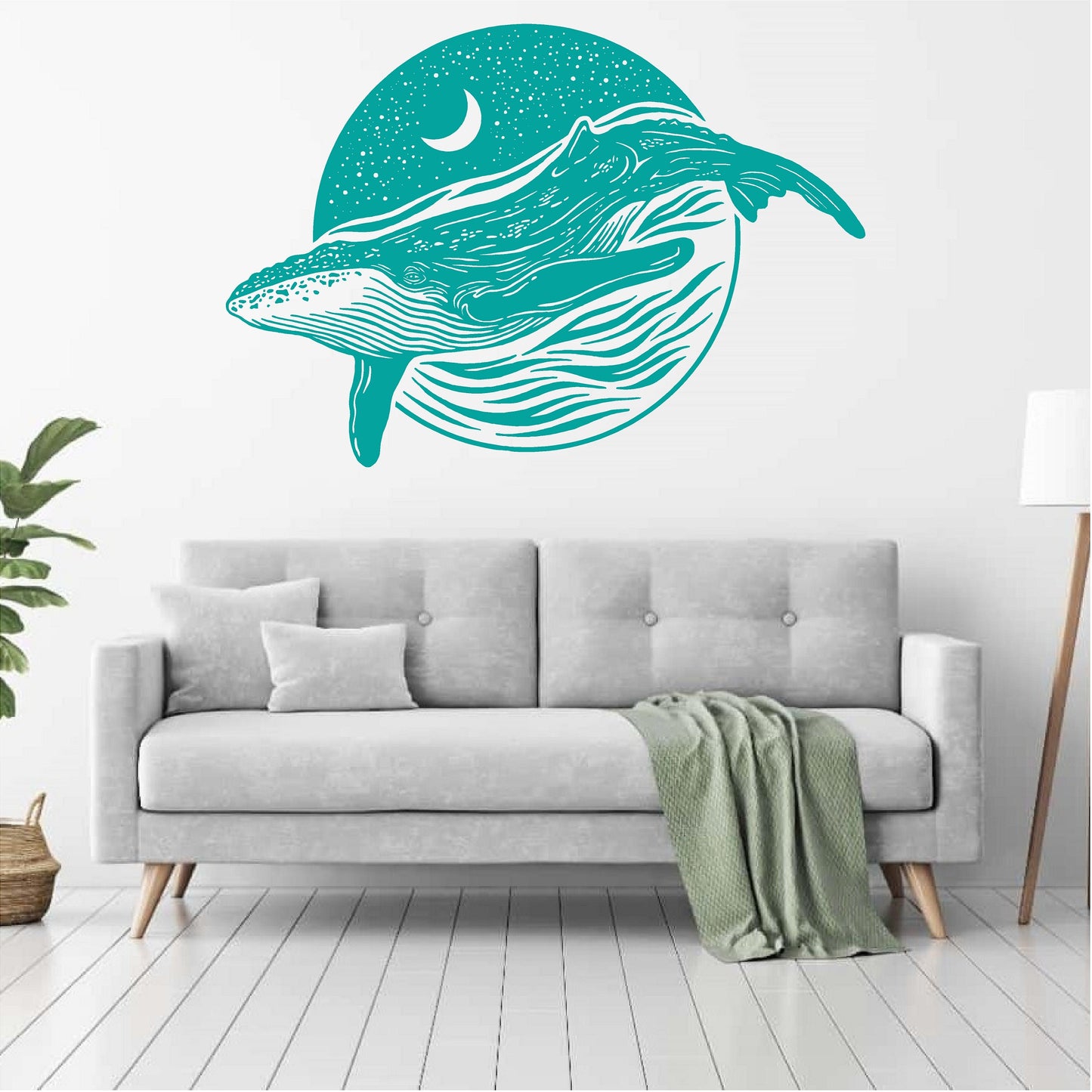Whale Moon Night Stars Landscape