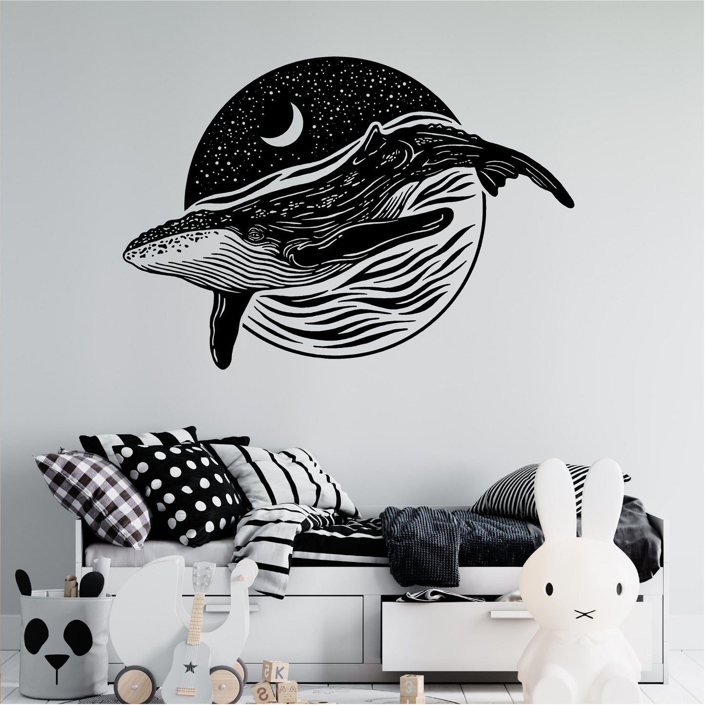 Whale Moon Night Stars Landscape
