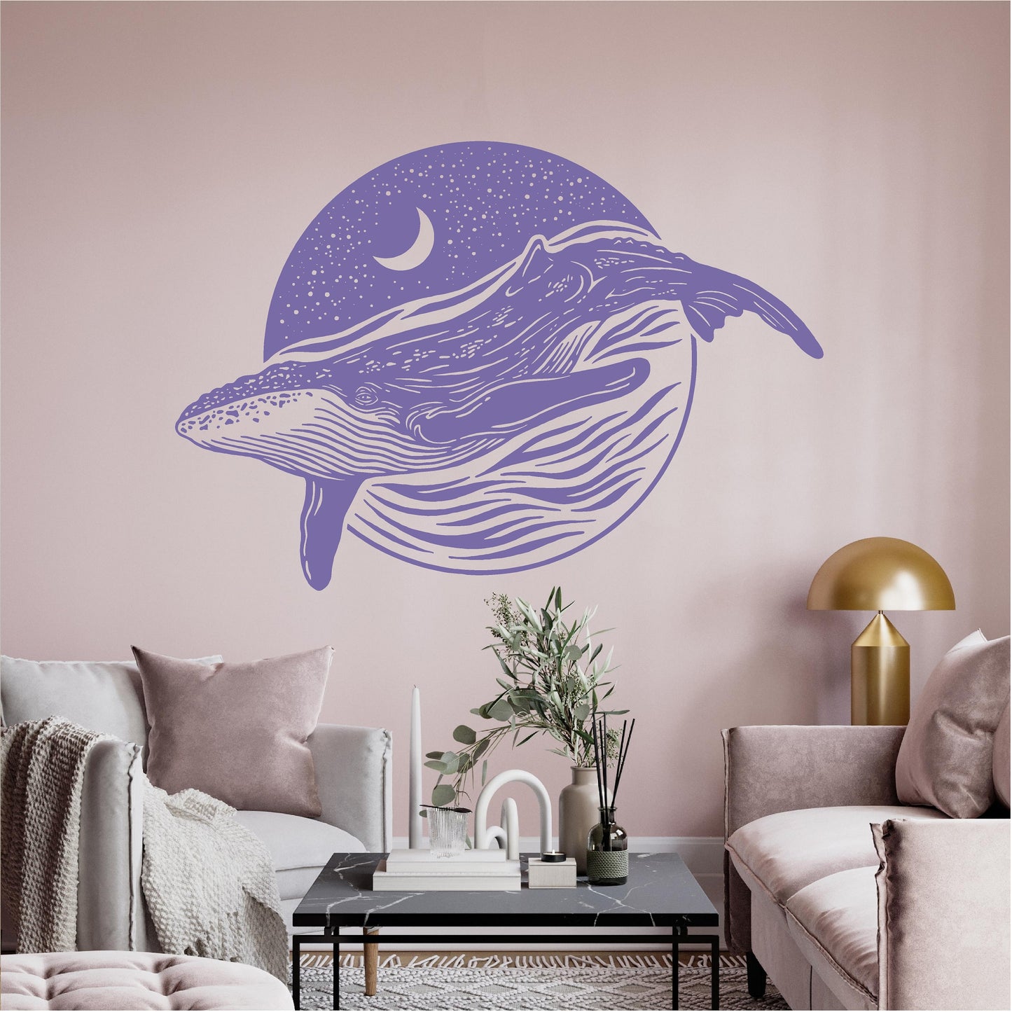 Whale Moon Night Stars Landscape