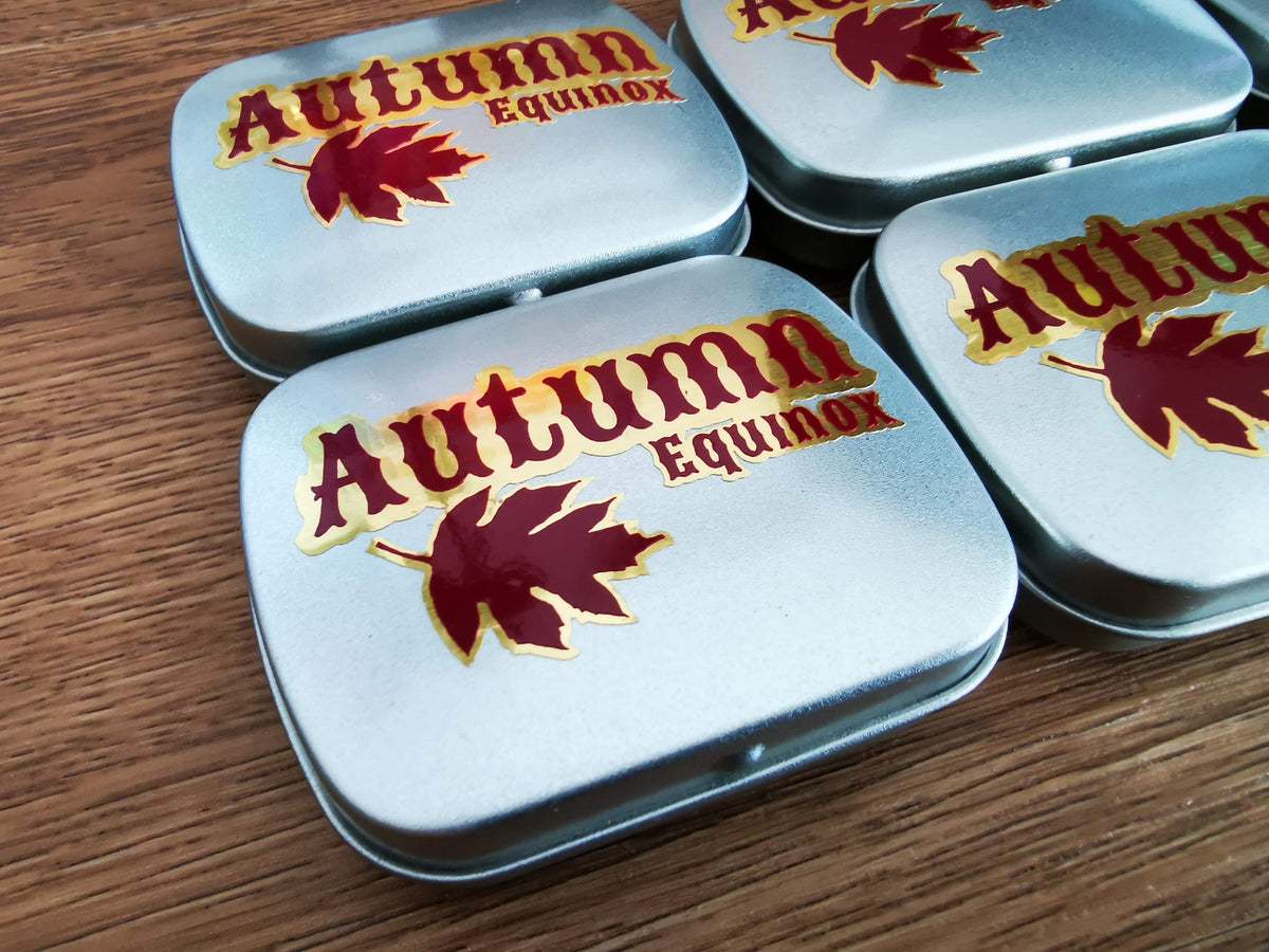 Autumn Equinox paint tins — original project photograph