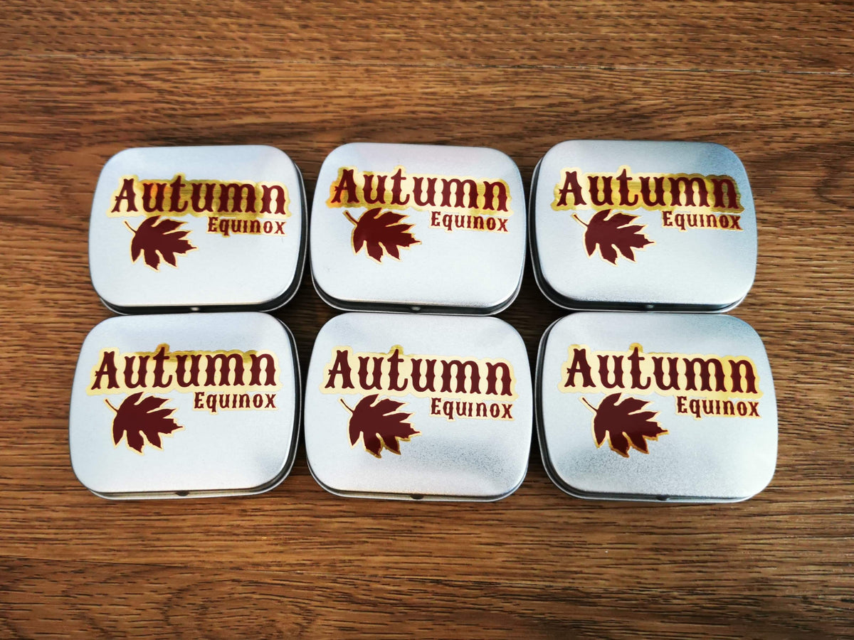 Autumn Equinox paint tins — original project photograph