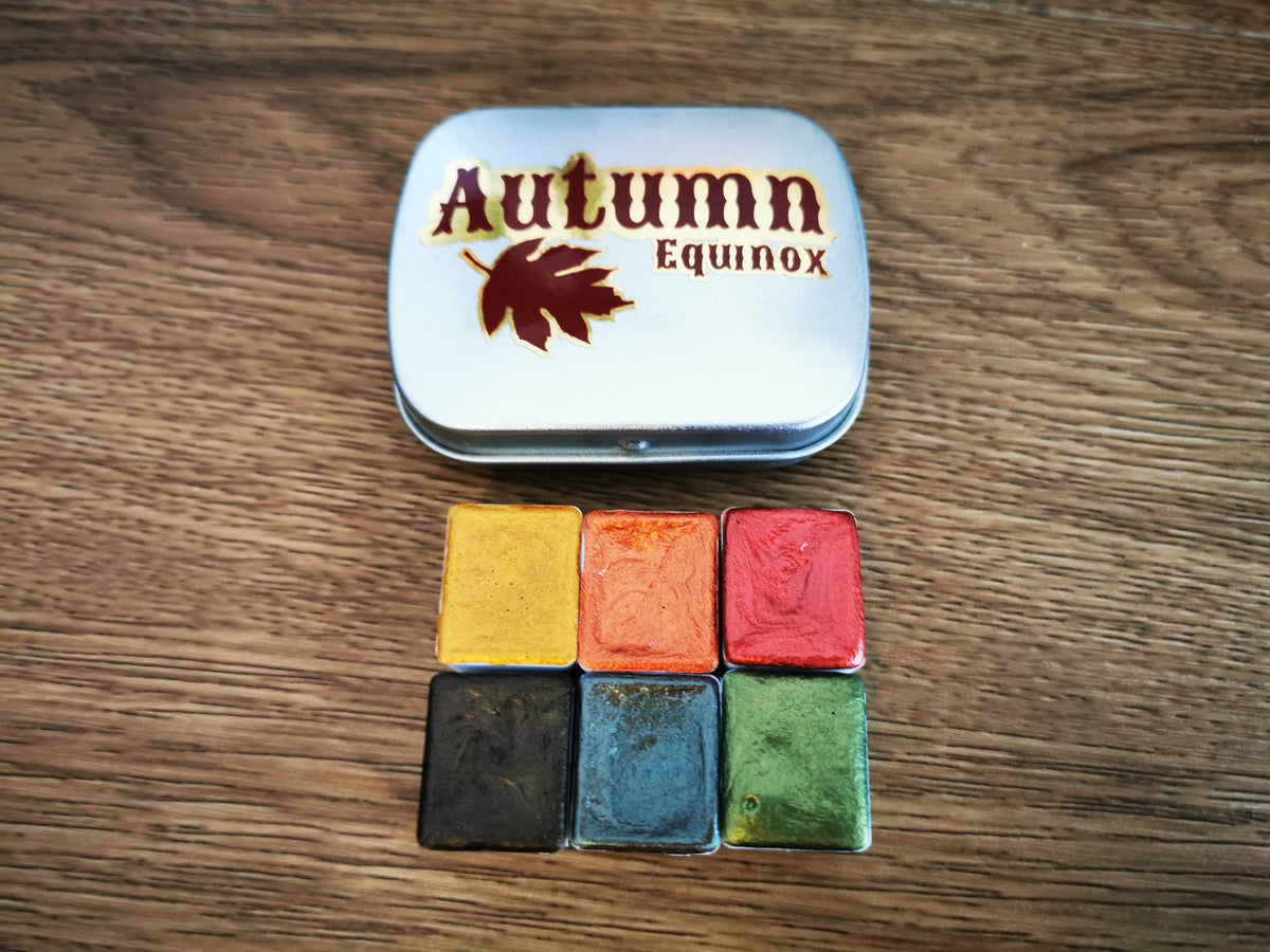 Autumn Equinox paint tins — original project photograph
