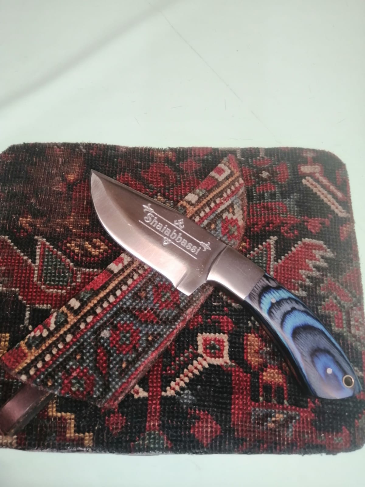 Etched blade examples — original project photograph