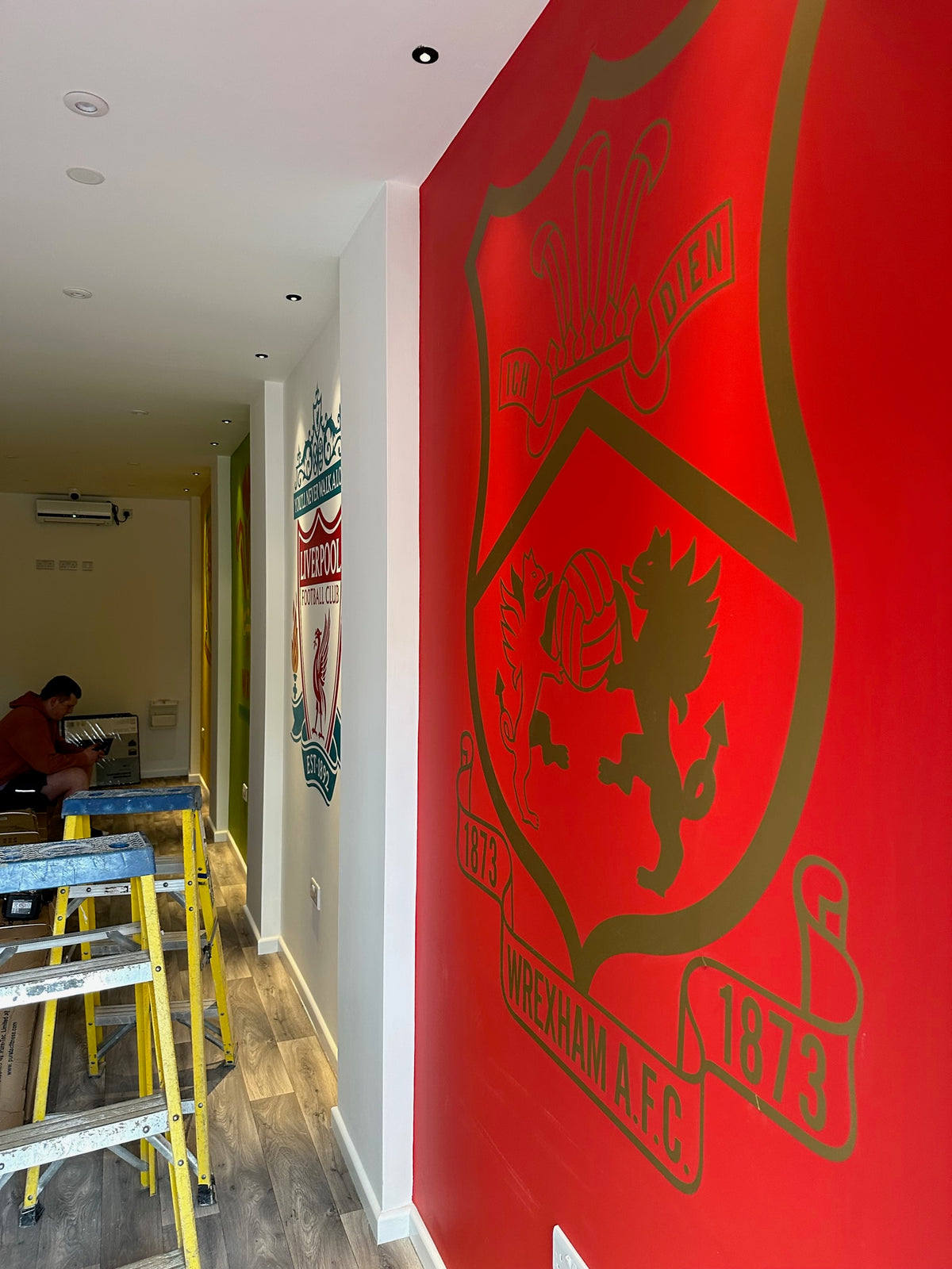 Sports feature walls installation — original project photograph