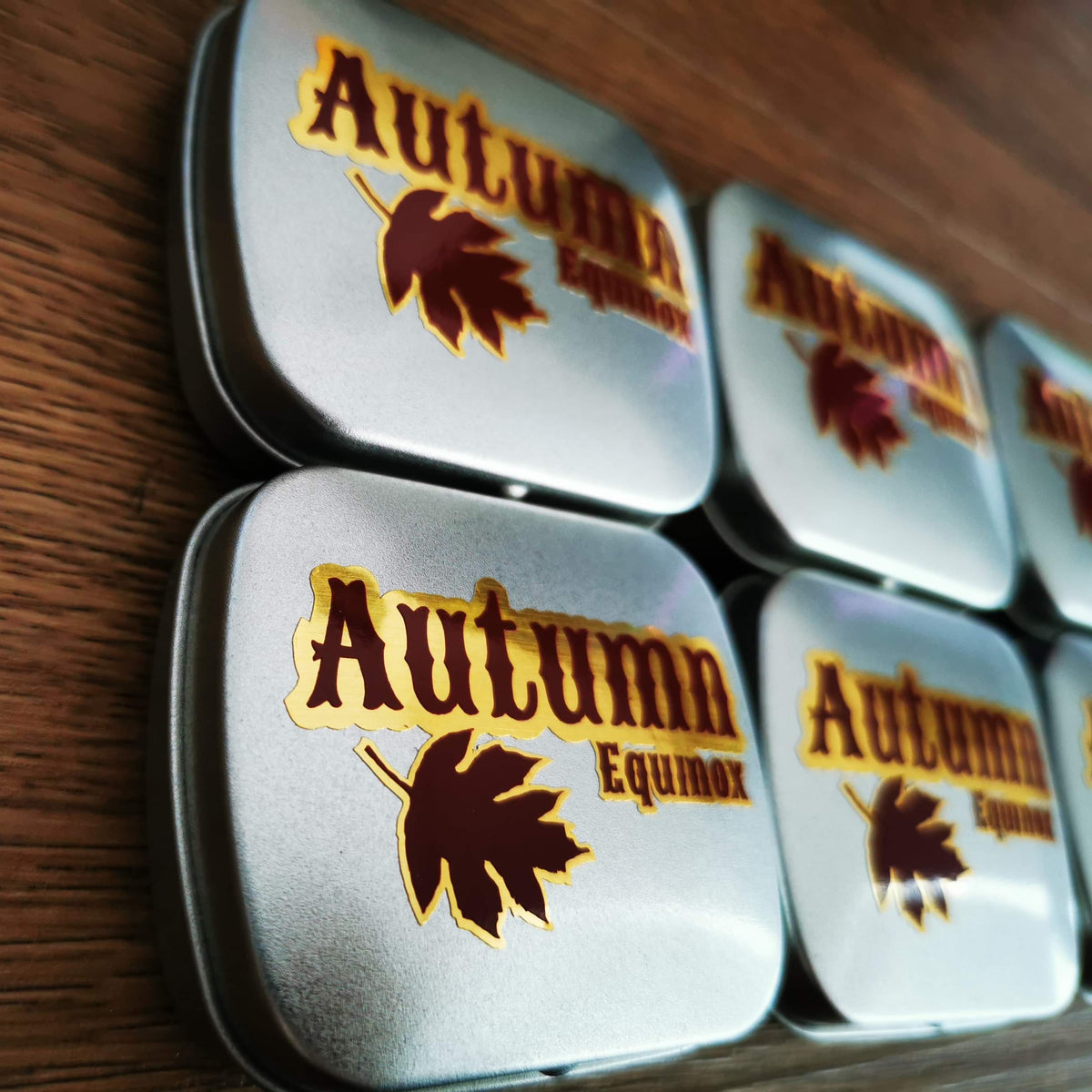 Autumn Equinox paint tins - customer project photograph