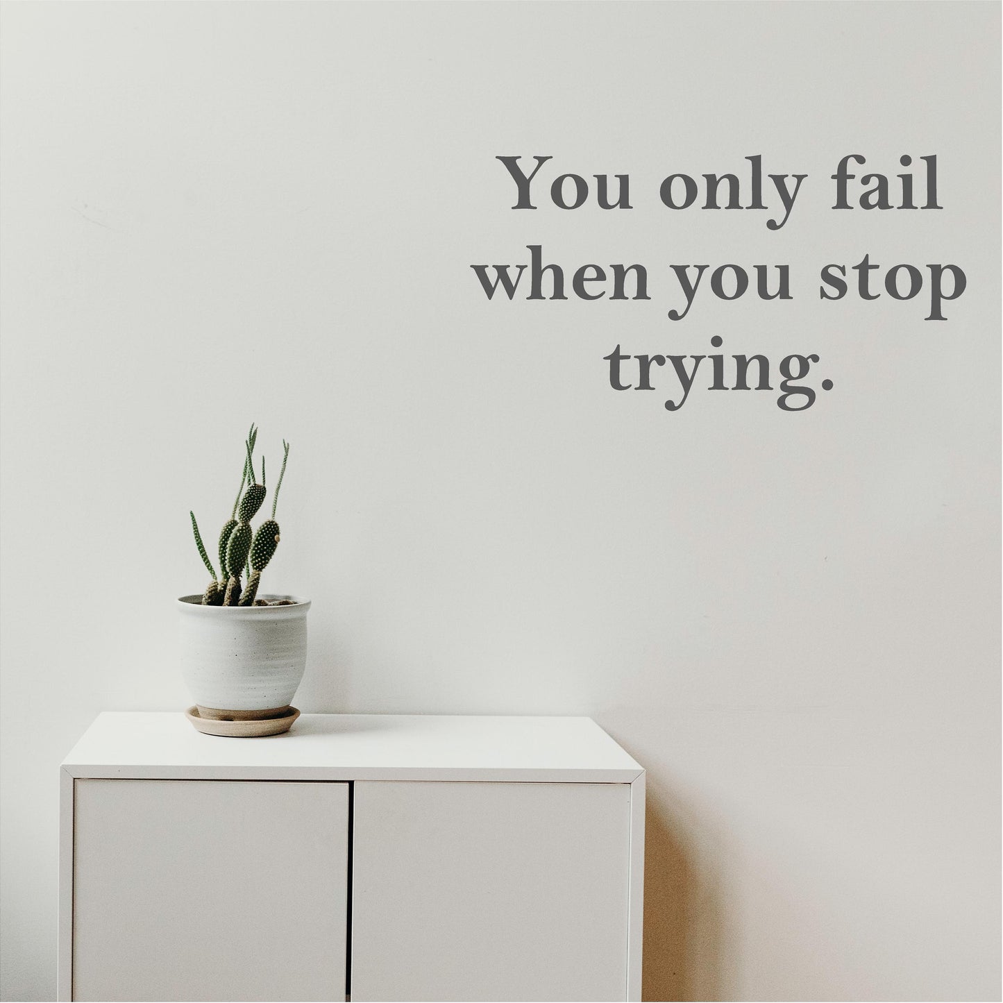 You only fail when you stop trying